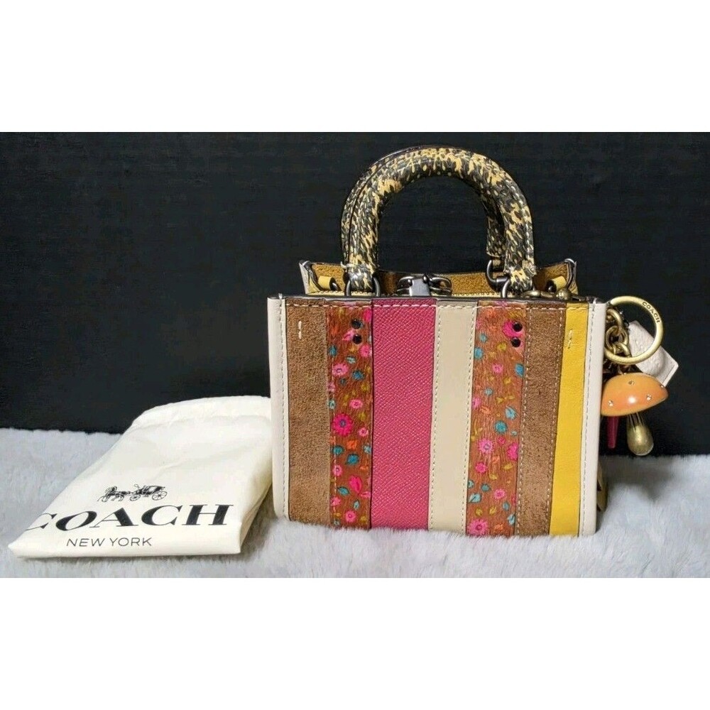Coach 1941 Yellow Rogue 17 Bag mini size snakeskin Patchwork Hair Reloved 1 of 1